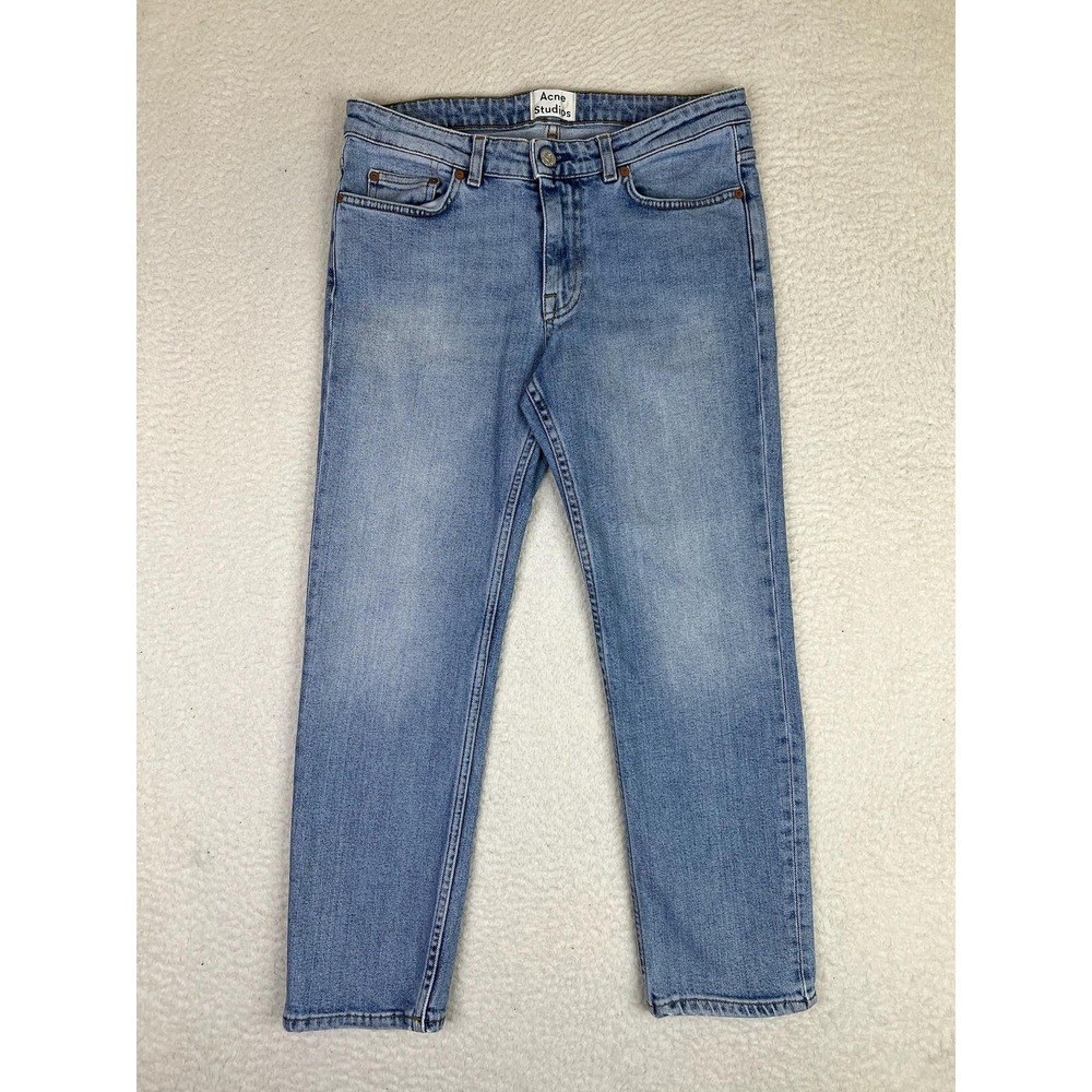 Acne Studios Row Clean LT VTG Jeans Womens‎ 27/32 Blue Light Wash Mid Rise